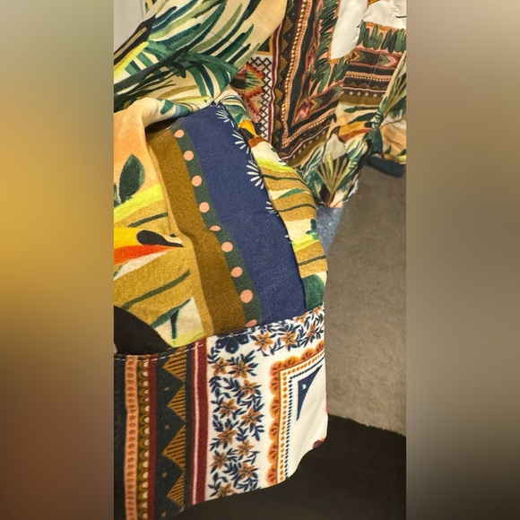 FARM RIO Tropical Mixed Scarves Button Up Shirt XS - Picture 10 of 10